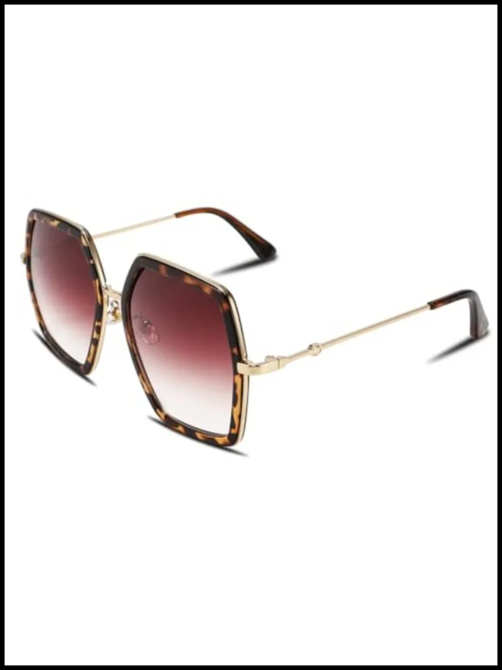 Large Hexagon Sunglasses UV400 Oversized Geometric Frame